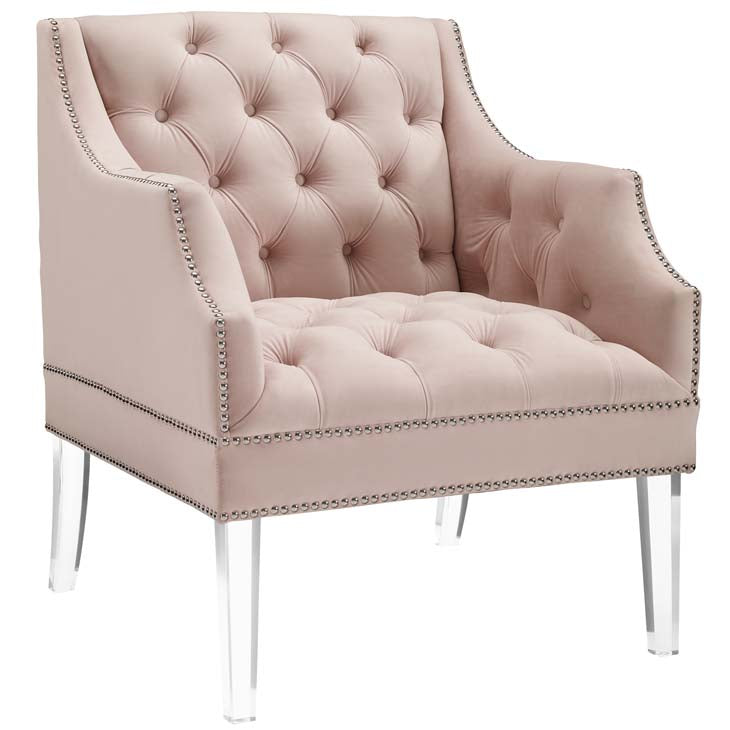 Renowned Tufted Button Accent Performance Velvet Armchair - living-essentials